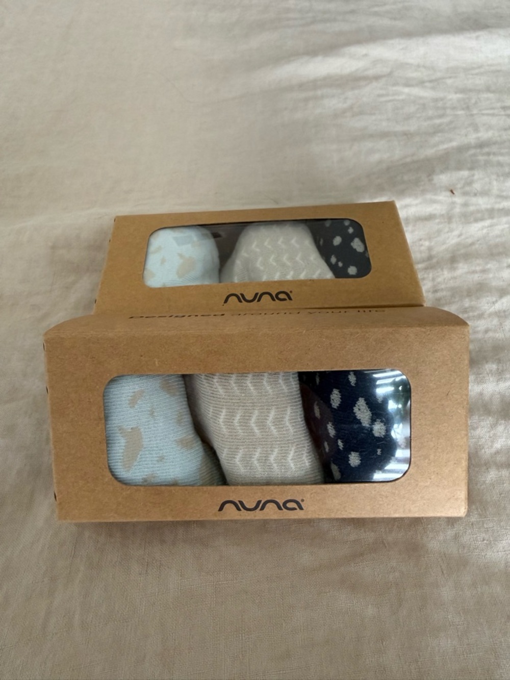 NUNA Baby Organic Supima Cotton Socks Set of 3 NIB (Box 1 of 2)